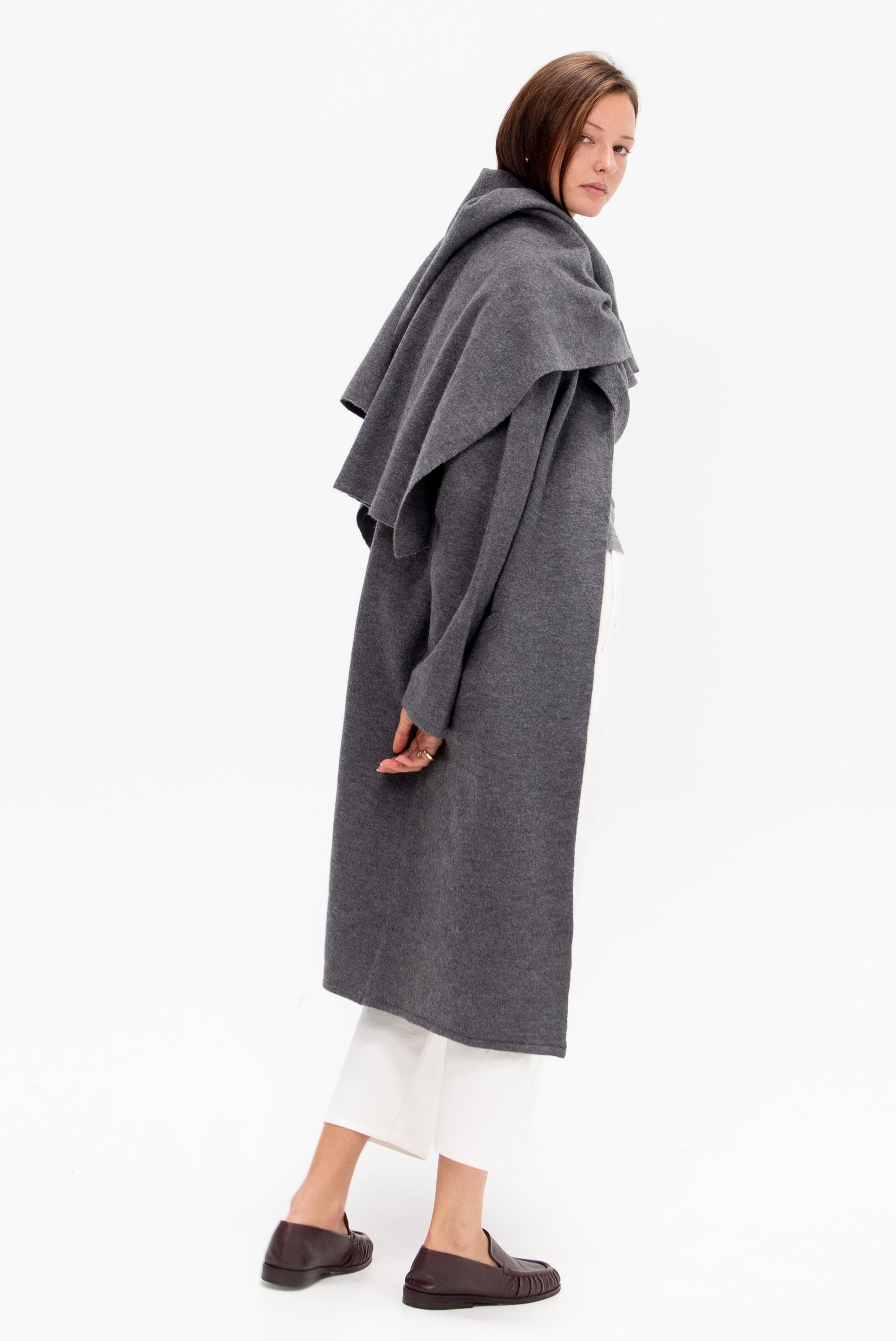 Cloak Sweater Coat, Charcoal