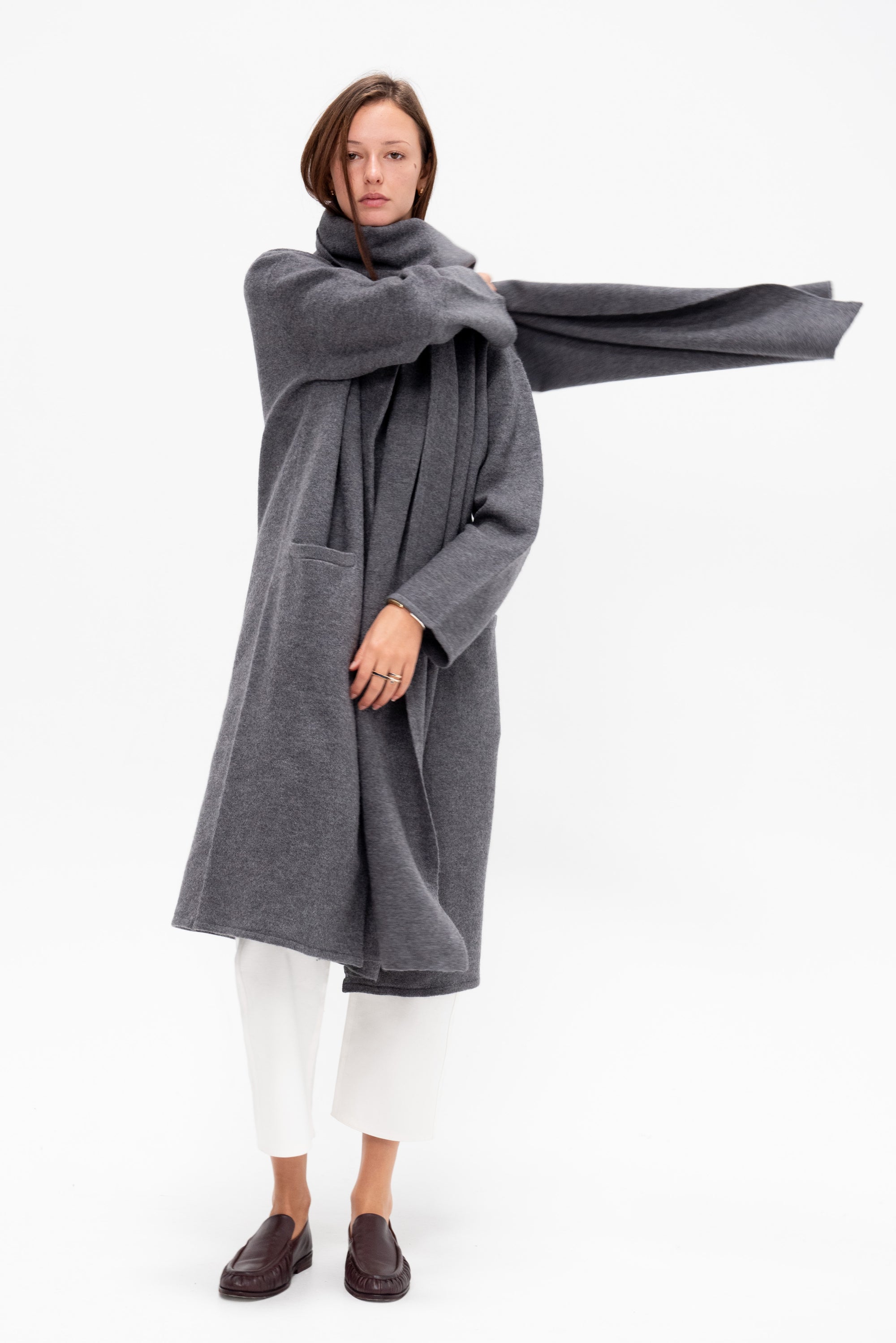 Cloak Sweater Coat, Charcoal