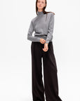 Fine Guauge Mock Neck, Heather Grey