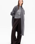 Fine Guauge Mock Neck, Heather Grey