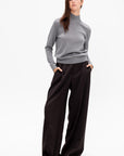 Fine Guauge Mock Neck, Heather Grey