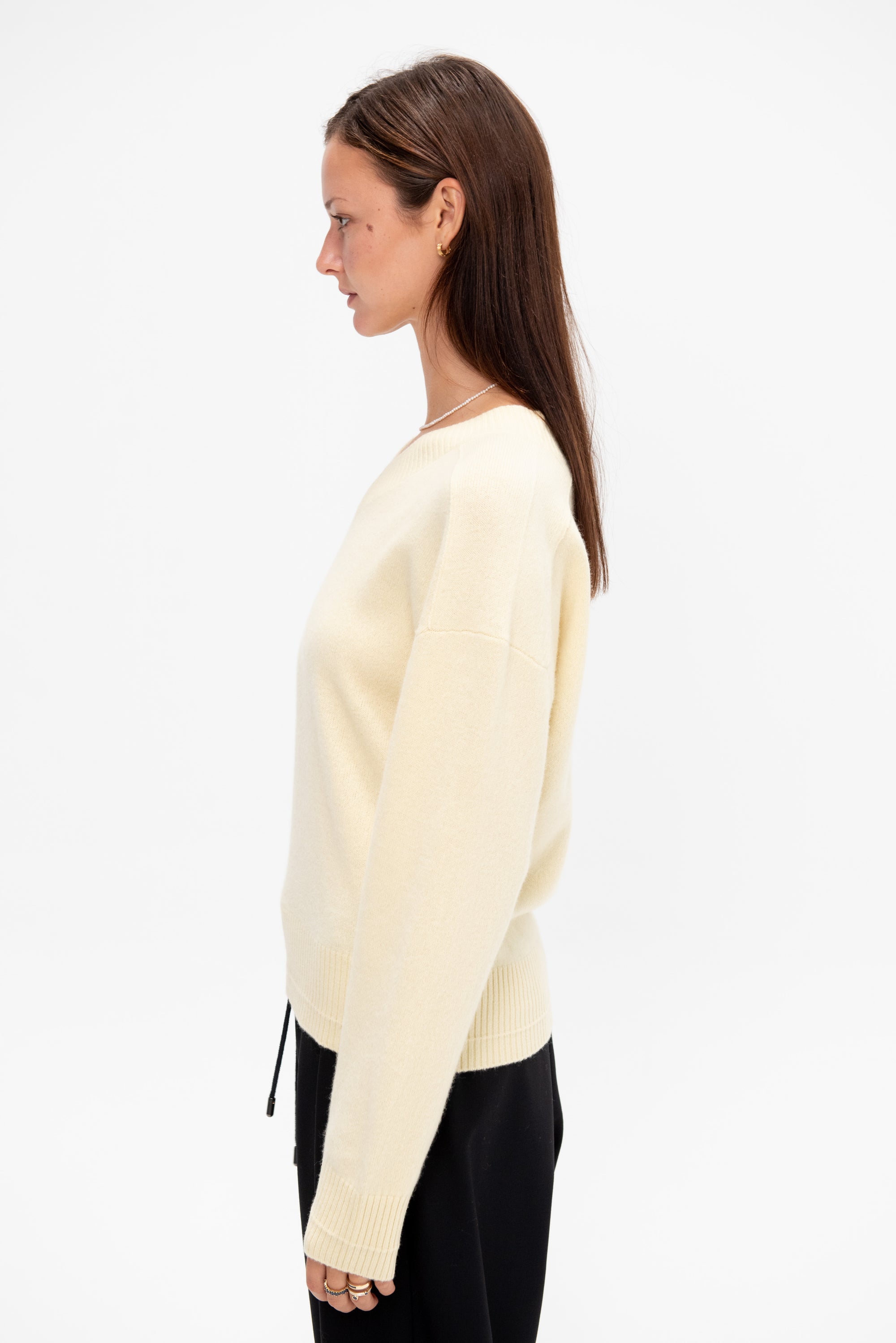 High V-Neck Sweater, Primrose