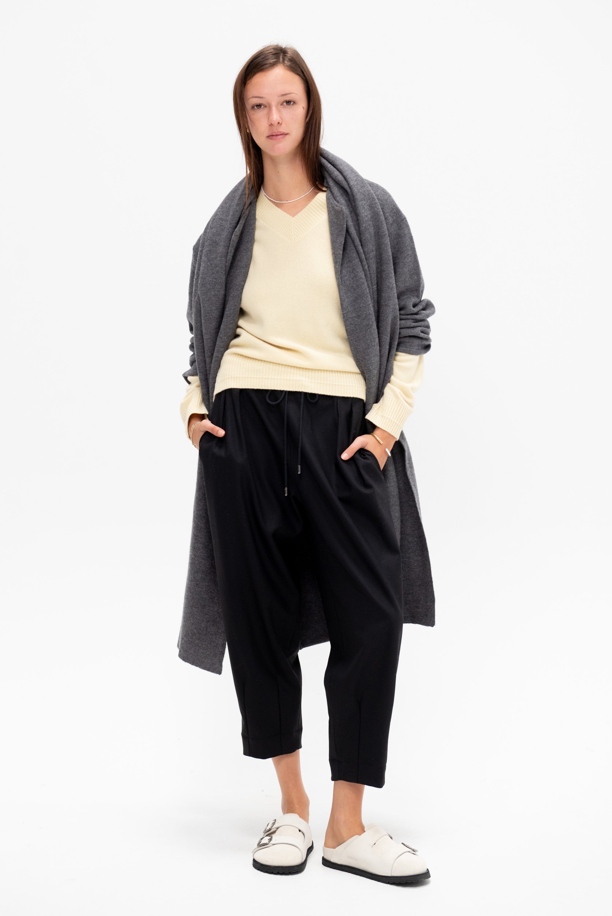 High V-Neck Sweater, Primrose