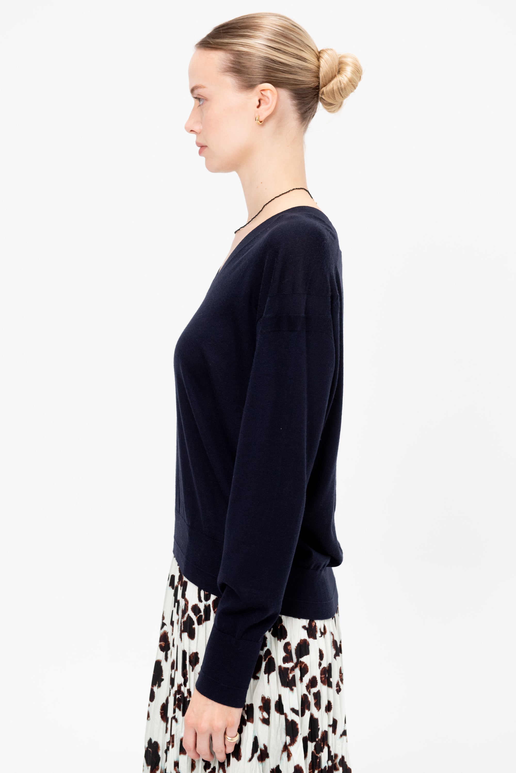 Deep V-Neck, Midnight Navy