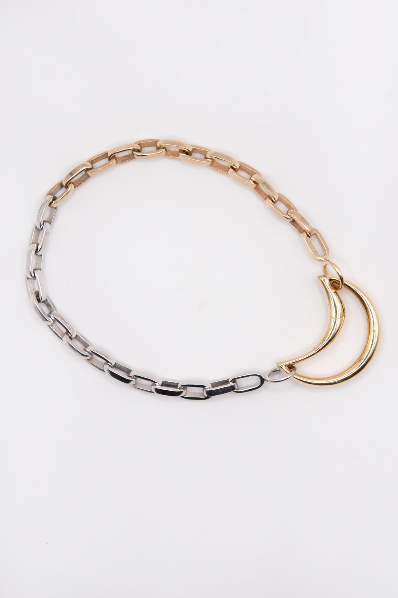 Marla Aaron - Handmade Biker Bracelet, Yellow & White Gold