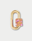 Stoned Chubby Medium Lock, Pink & Orange Sapphires