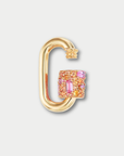 Stoned Chubby Medium Lock, Pink & Orange Sapphires