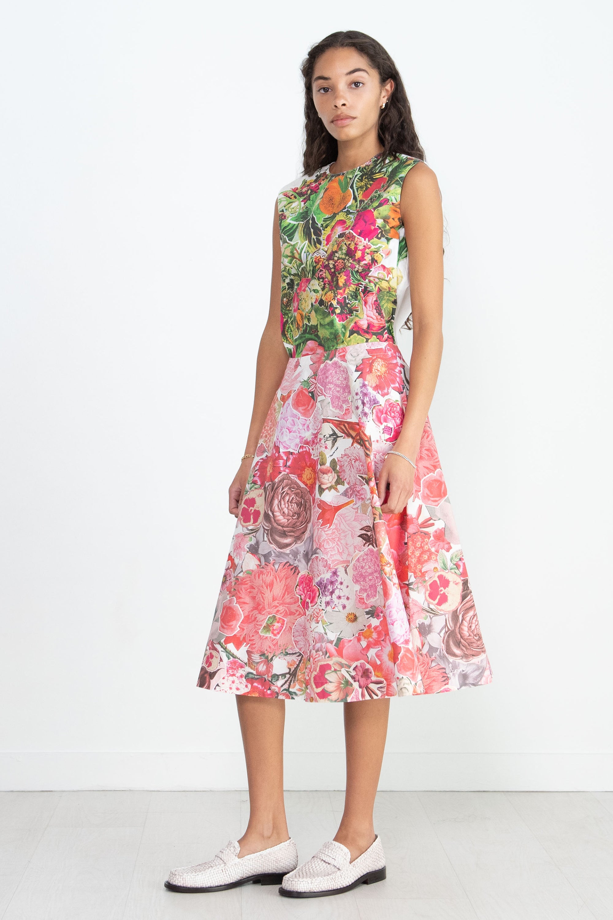Marni floral-print straight-trousers - White