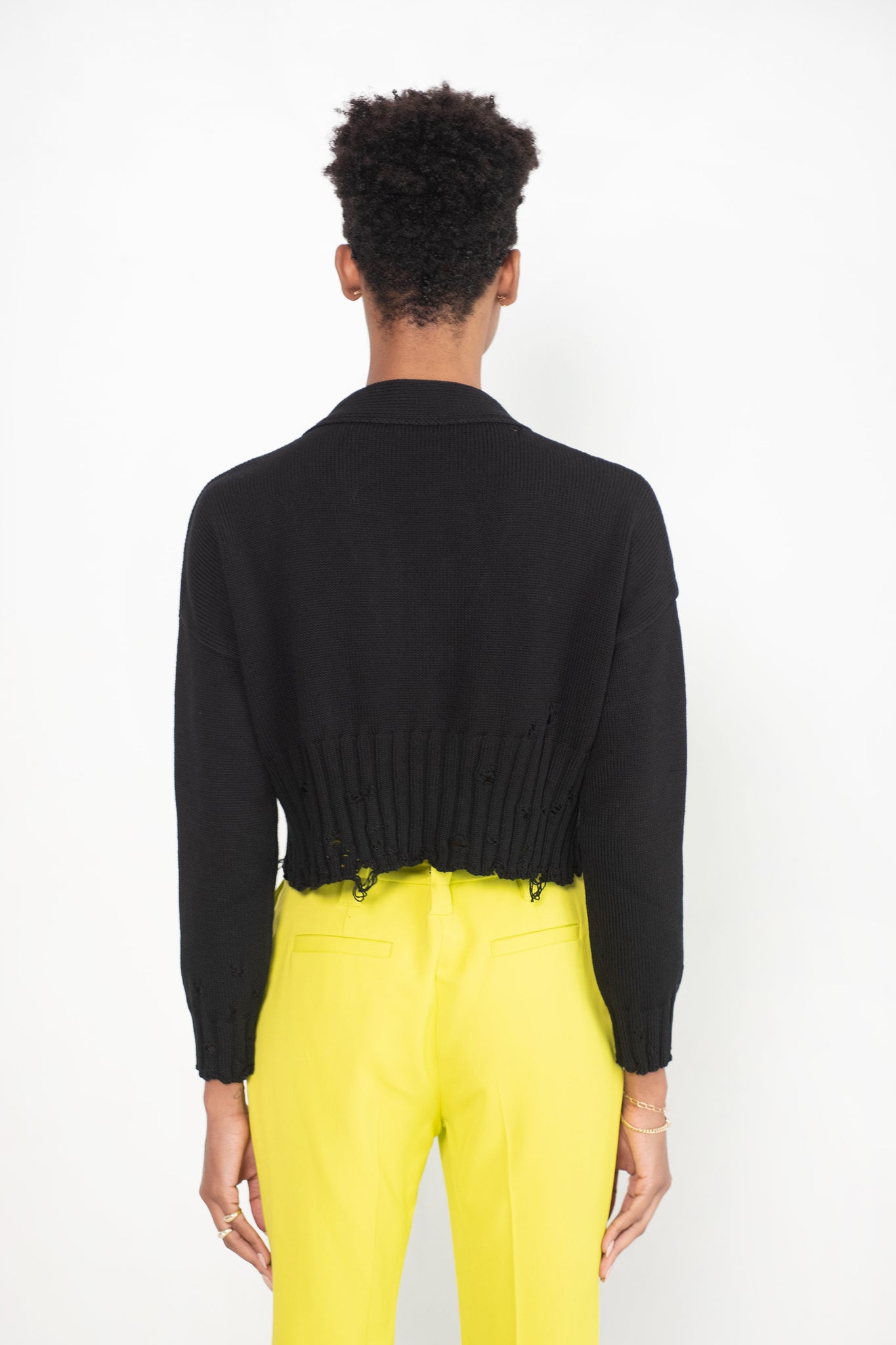 MARNI - Cotton Cropped Cardigan, black