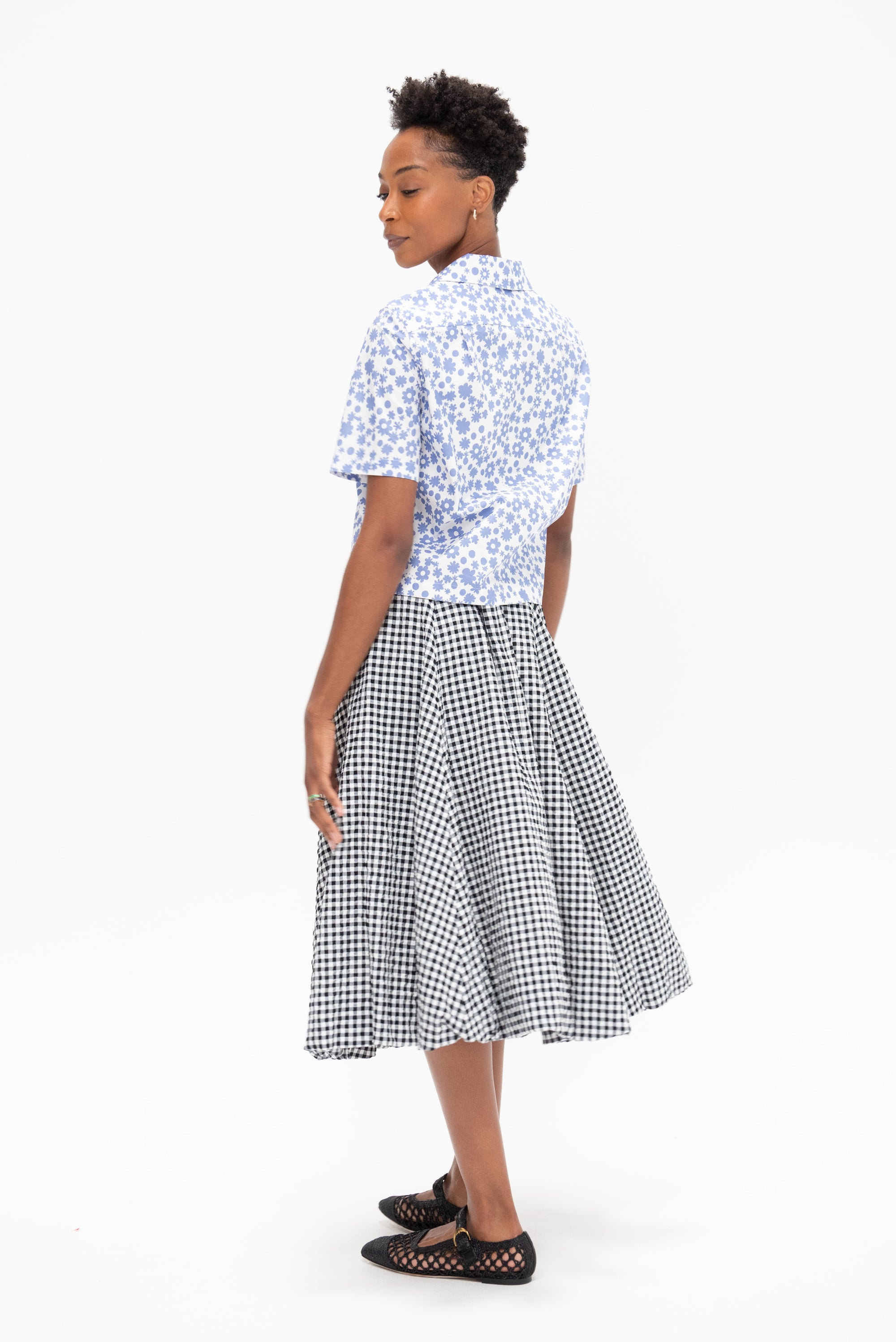 Poplin Bowling Shirt, Blue Lilac
