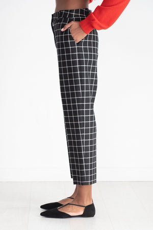 MARNI - Checked Wool Trouser, Black