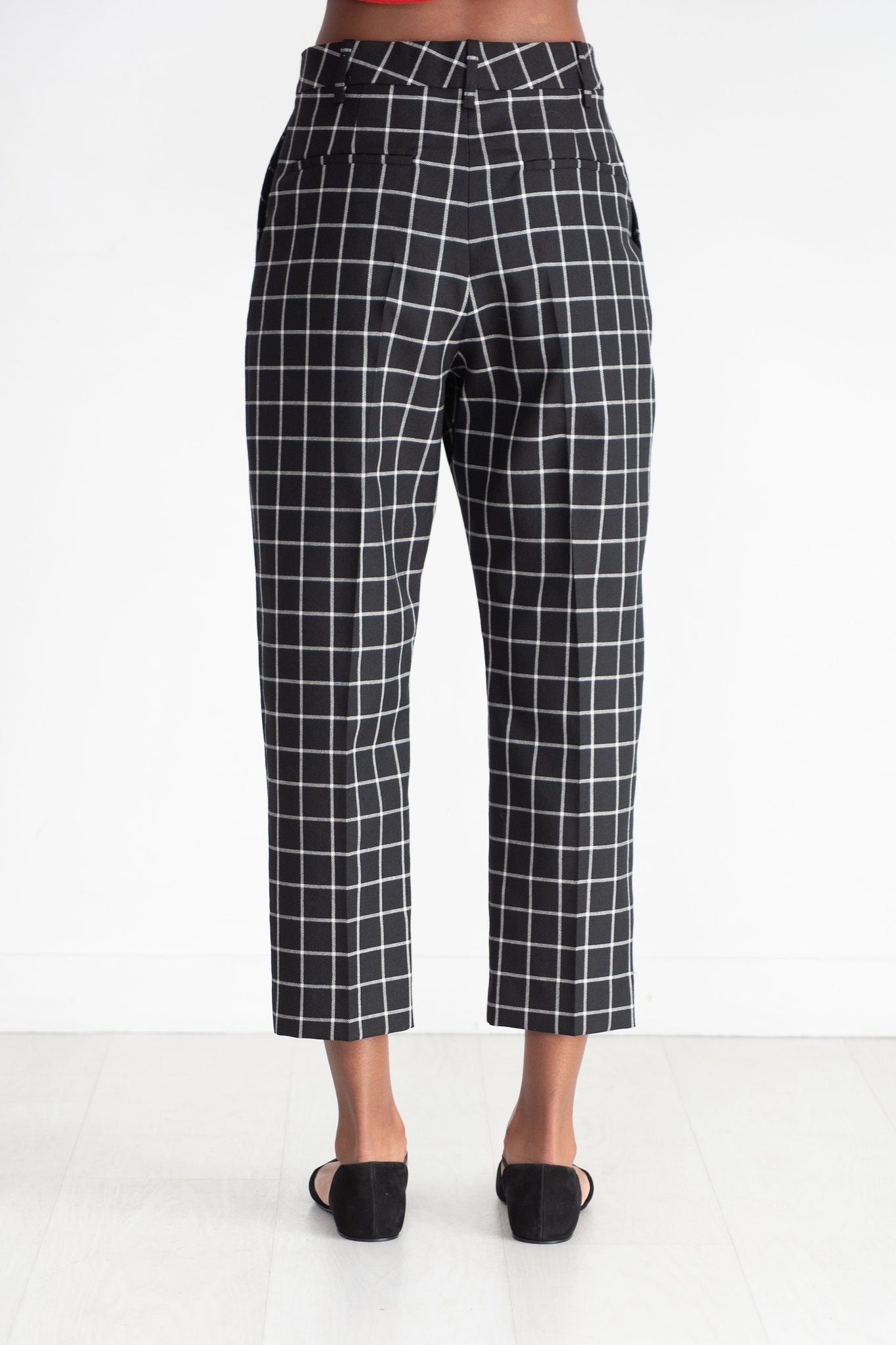 MARNI - Checked Wool Trouser, Black