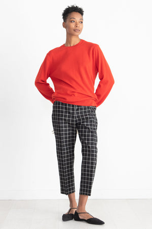 CHECKED WOOL TROUSER BLACK
