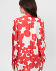 Silk Shirt with Dillies print, Crimson