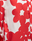Silk Shirt with Dillies print, Crimson