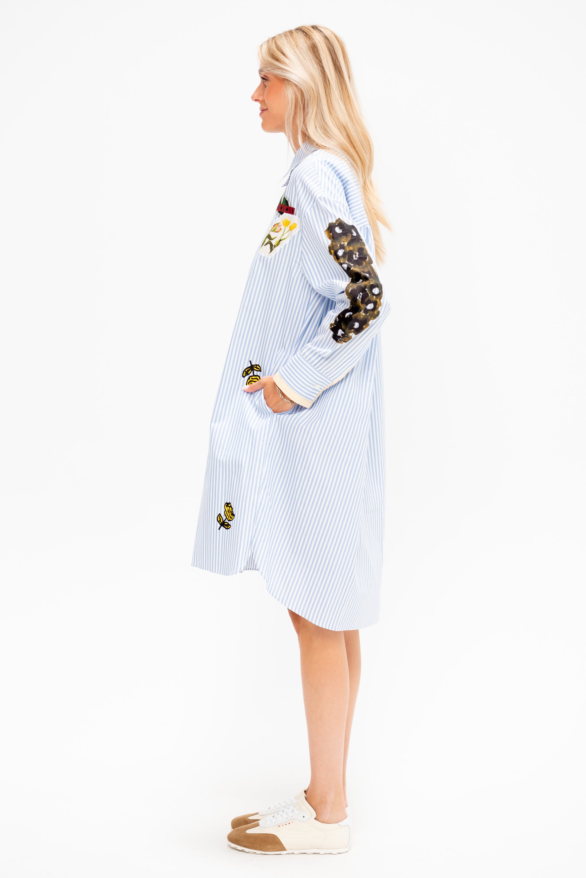 Poplin Shirt Dress, Iris Blue