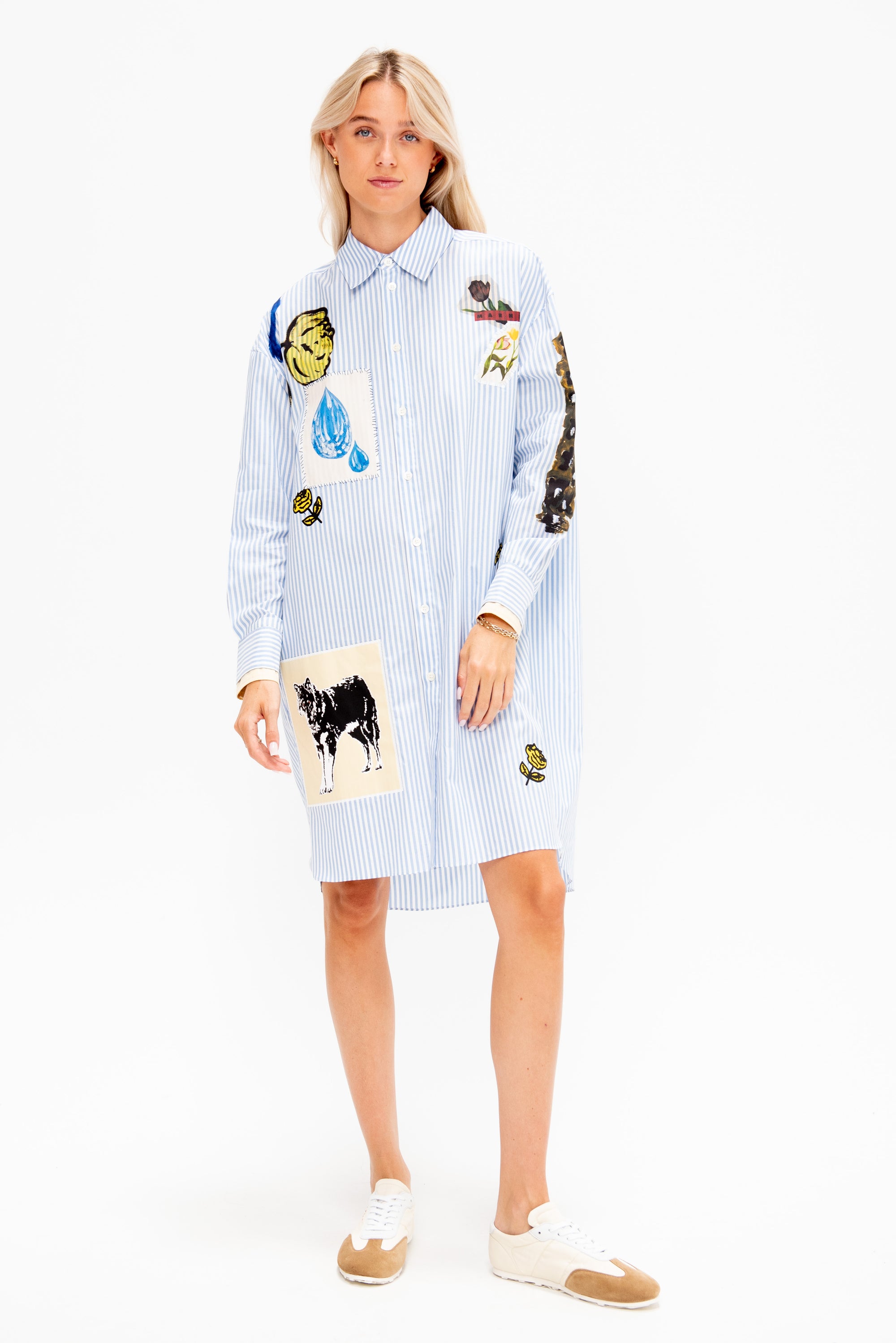Poplin Shirt Dress, Iris Blue