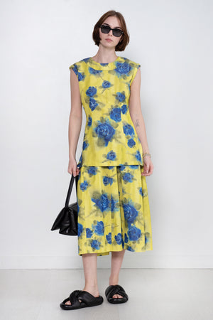 MARNI - Idyll Print Taffeta High-Waisted Skirt, Lemonade