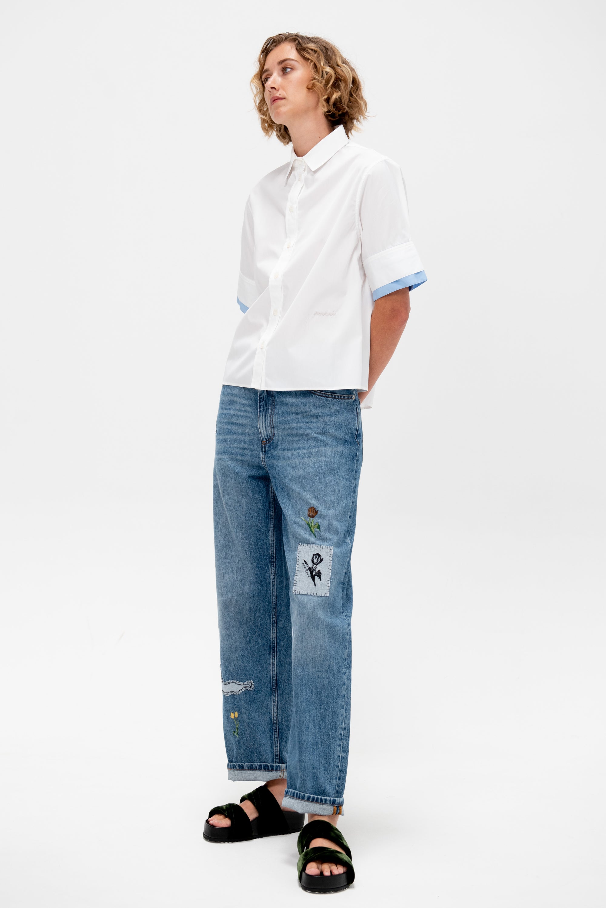Poplin Double Cuff Shirt, Lilywhite