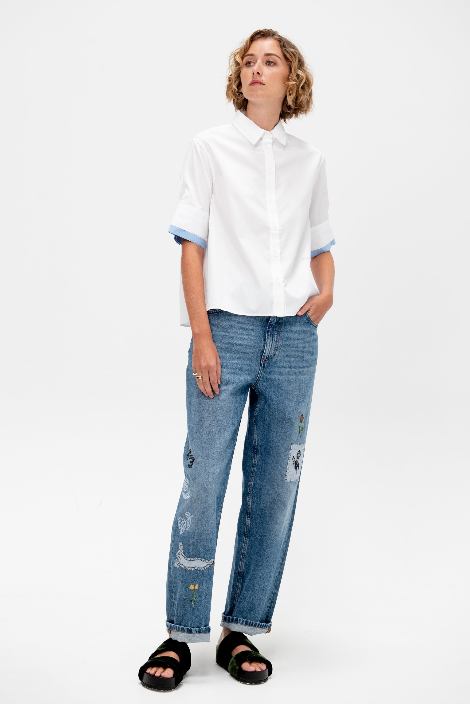 Poplin Double Cuff Shirt, Lilywhite