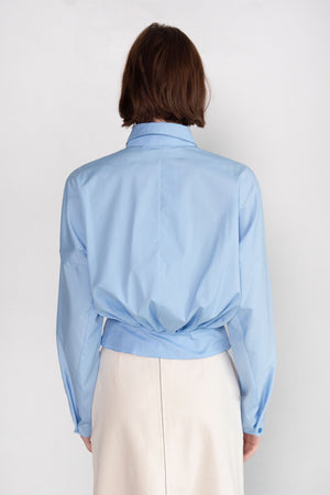 MARNI - Poplin Gathered Shirt, Iris Blue