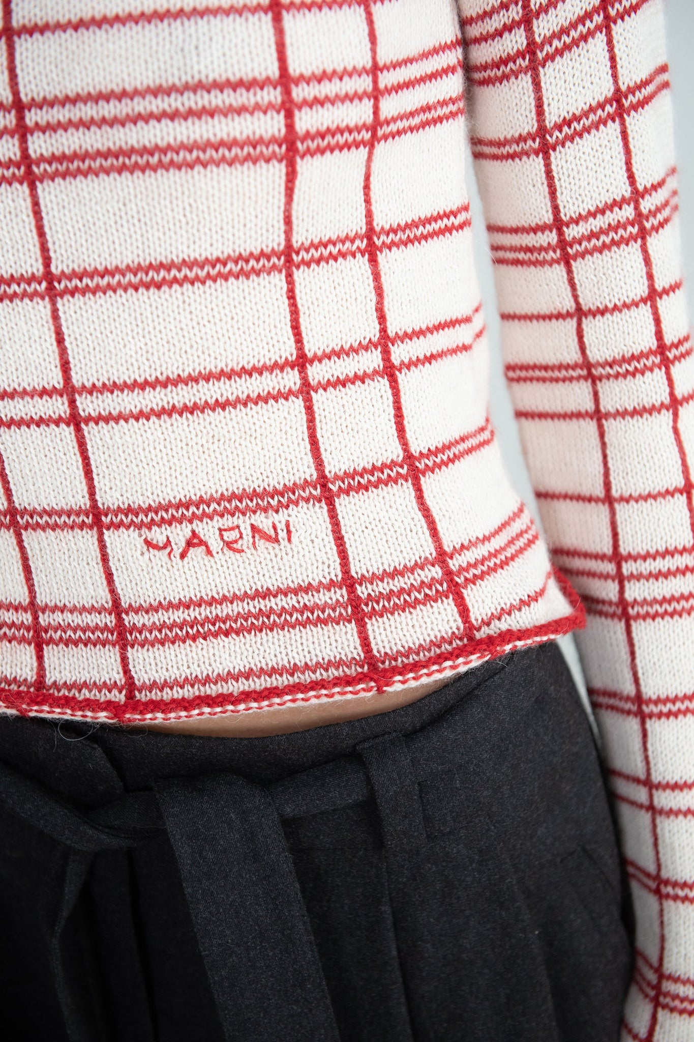 MARNI - Turtleneck Sweater, Red & White