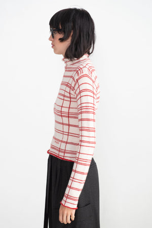 MARNI - Turtleneck Sweater, Red & White