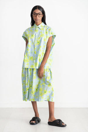 MARNI - Parade Print Poplin High-Waisted Skirt, Aquamarine