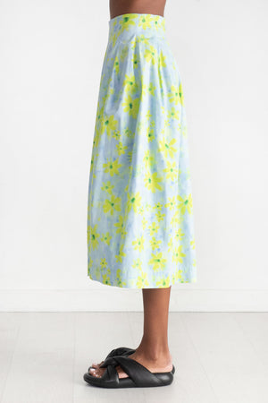 MARNI - Parade Print Poplin High-Waisted Skirt, Aquamarine