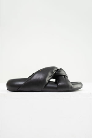 MARNI - Twisted Leather Bubble Sandal, Black