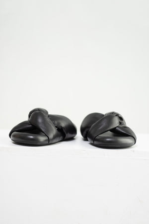 MARNI - Twisted Leather Bubble Sandal, Black