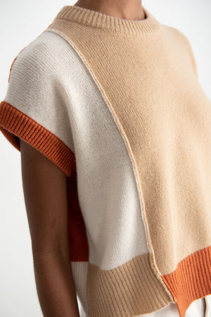 MARNI - Colour-Block Sleeveless Sweater, Alabaster