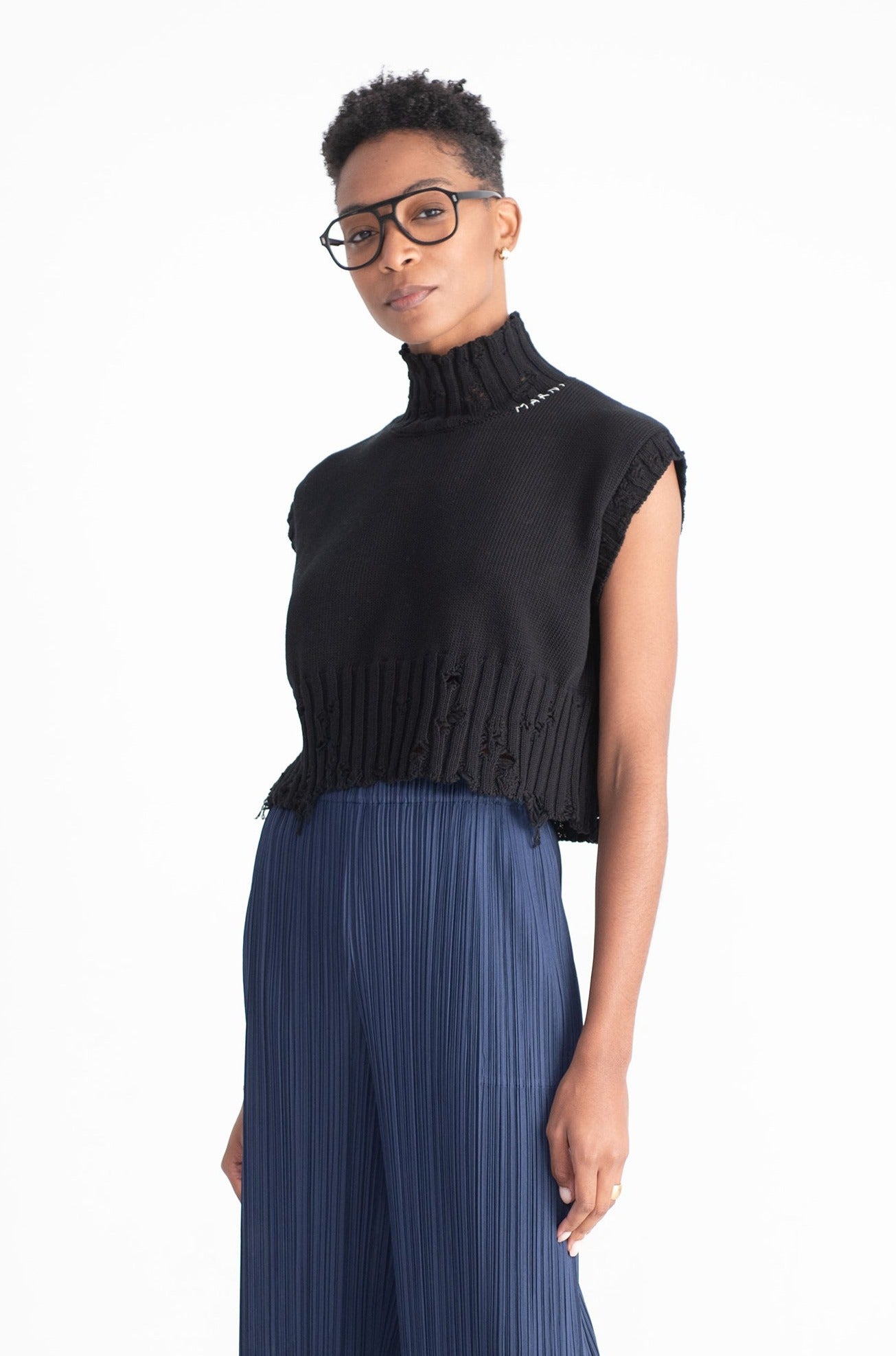 MARNI - Cotton Cropped Vest, Black