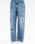 Embroidered Jeans, Azure