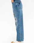Embroidered Jeans, Azure