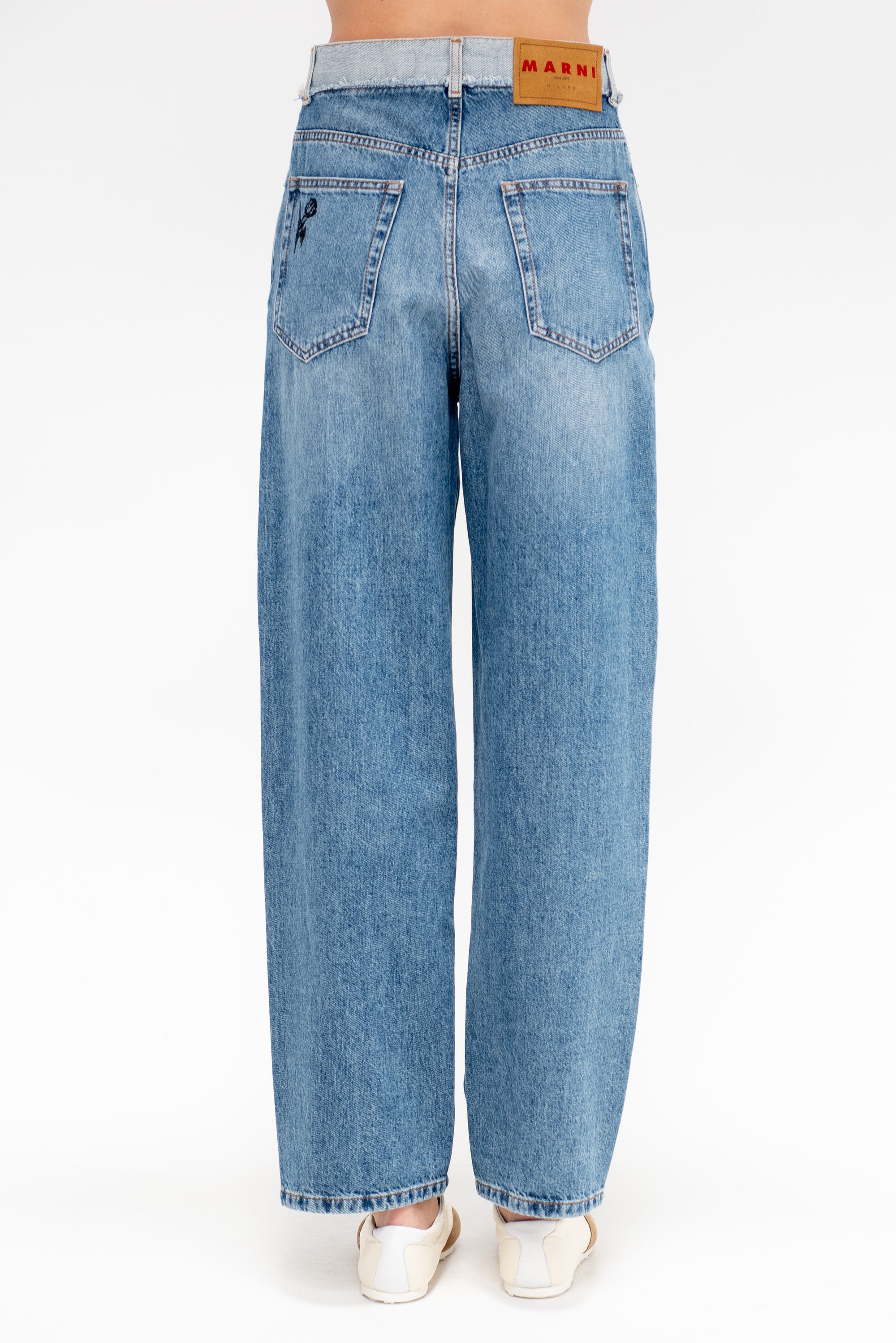 Embroidered Jeans, Azure