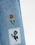 Embroidered Jeans, Azure