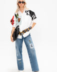Embroidered Jeans, Azure