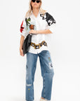 Embroidered Jeans, Azure
