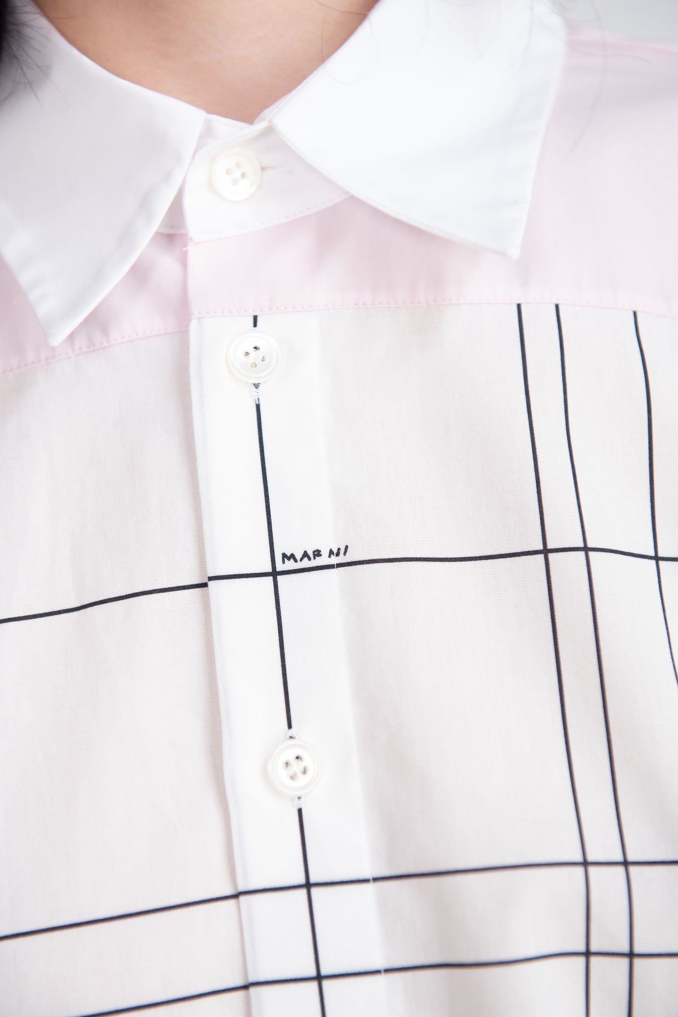 MARNI - Contrast Collar Long Sleeve, Stone White
