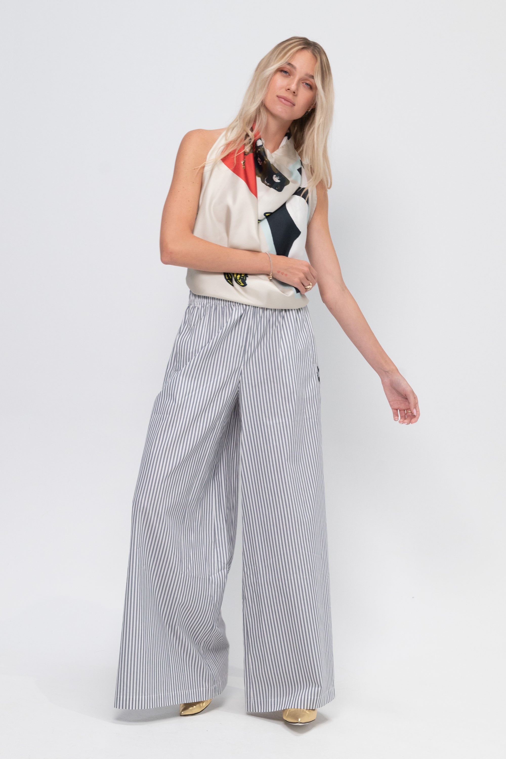 Elastic Waistband Trousers, Dark Ash