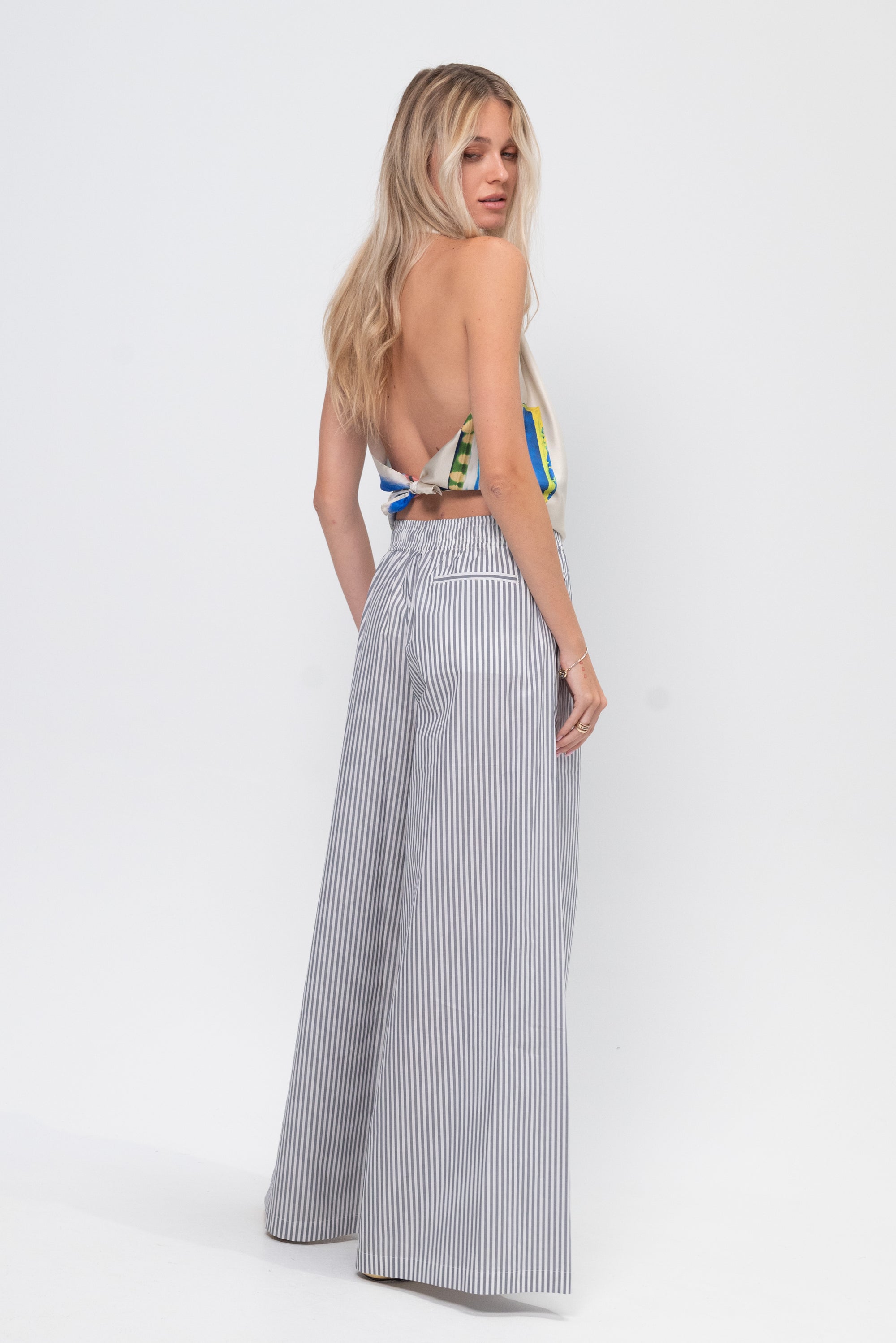 Elastic Waistband Trousers, Dark Ash