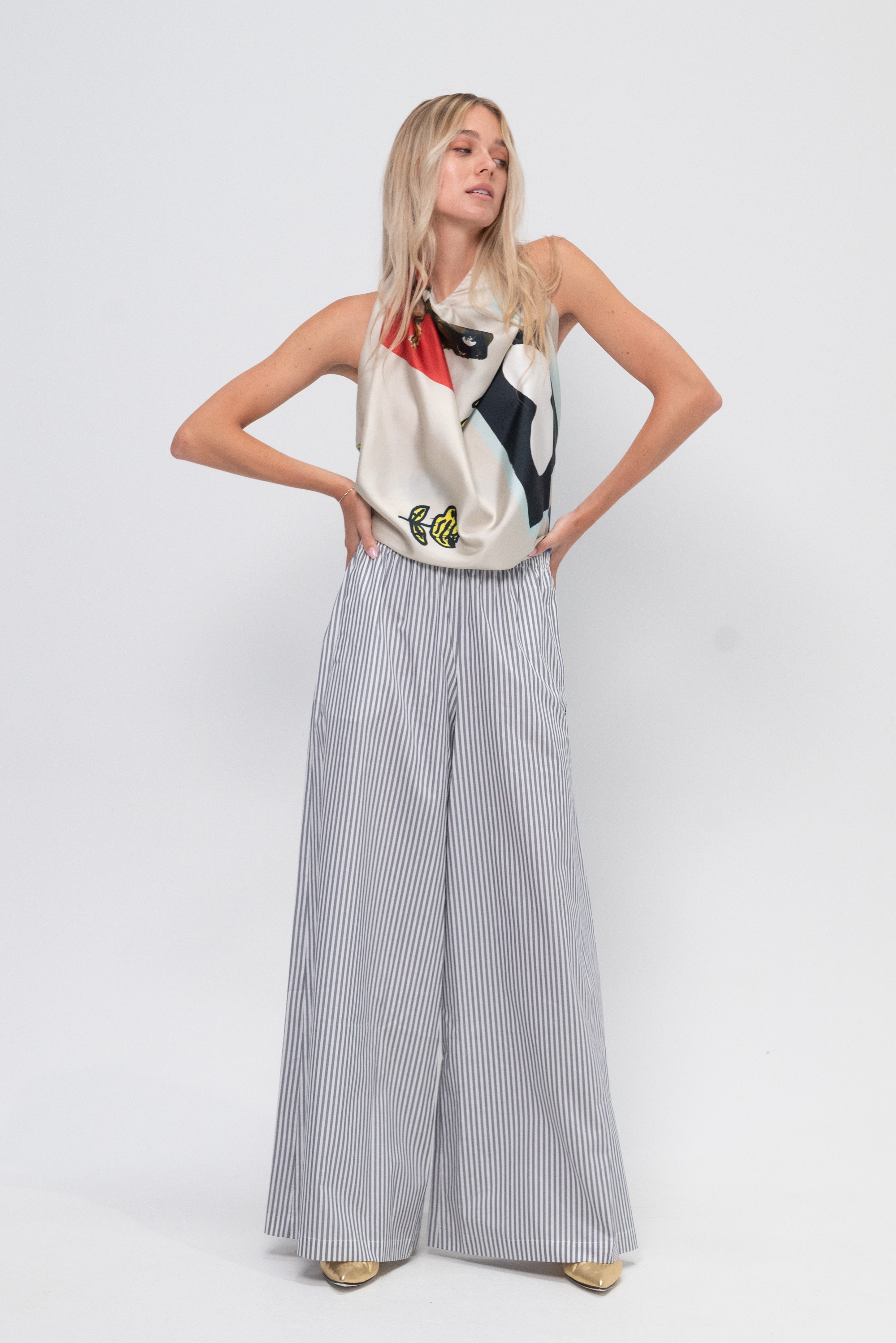 Marni Elastic Waistband Trousers, Dark Ash – Kick Pleat