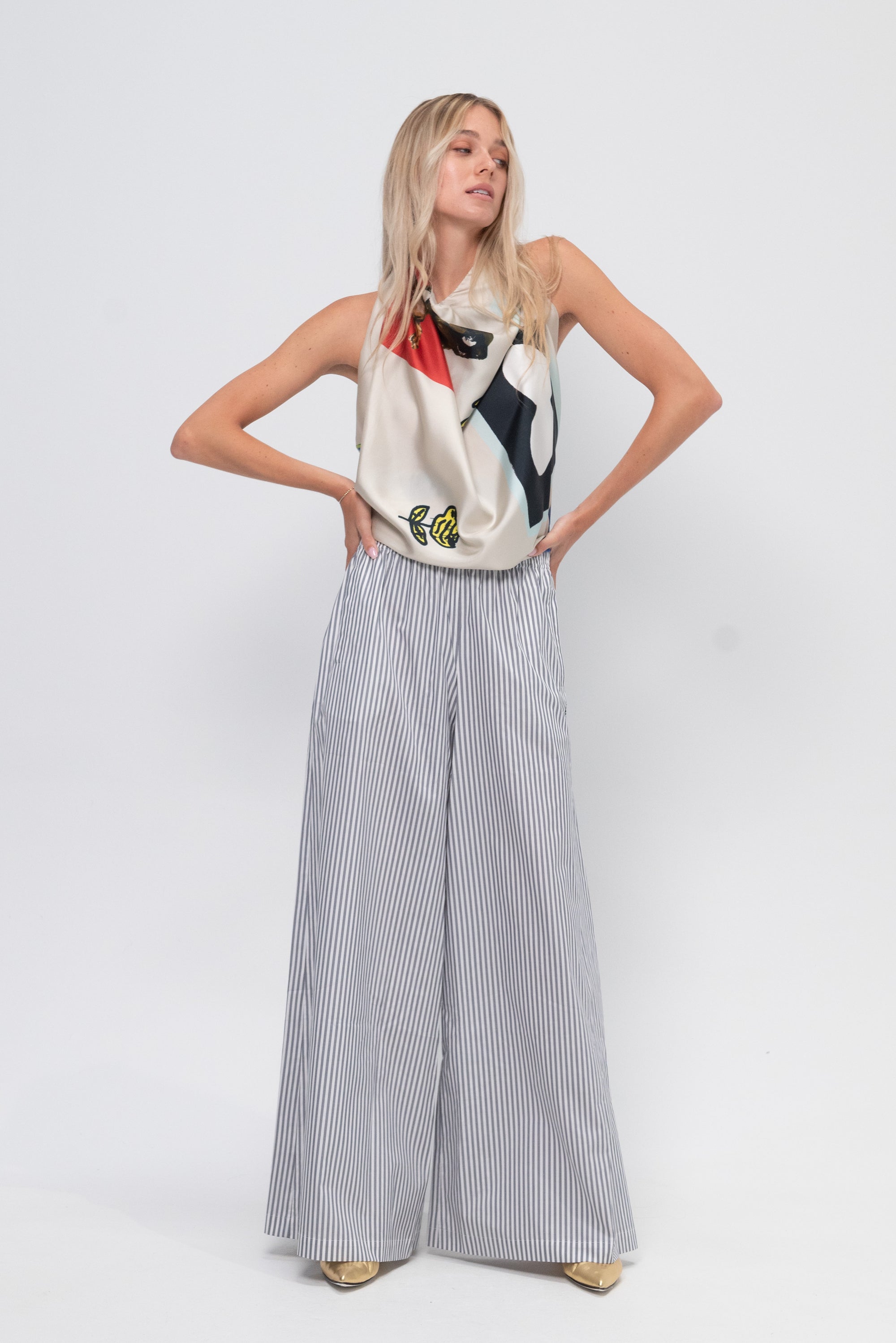 Elastic Waistband Trousers, Dark Ash
