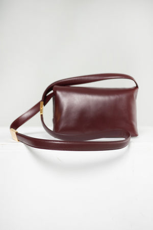 MARNI - Small Leather Prisma Bag, Dark Port