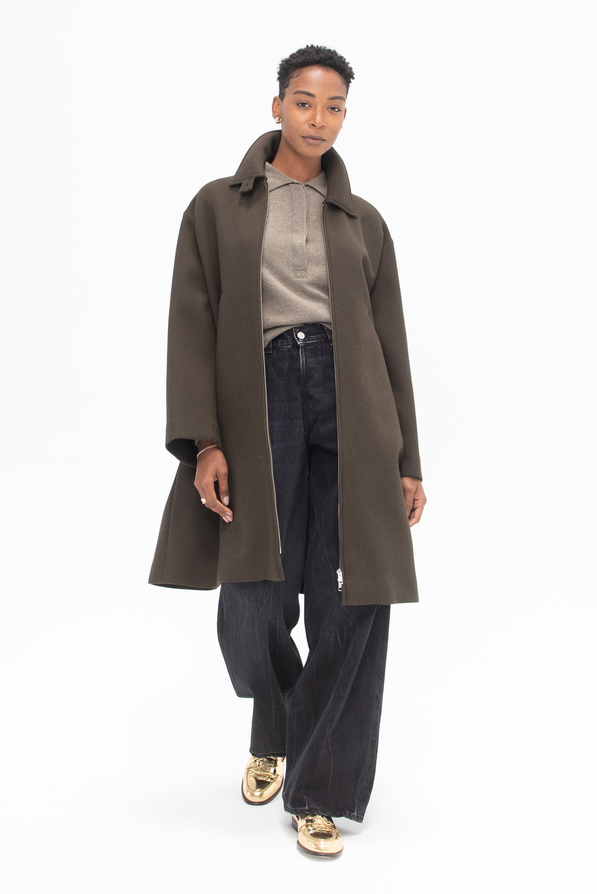 MIJEONG PARK - Cashmere Polo Sweater, Greige