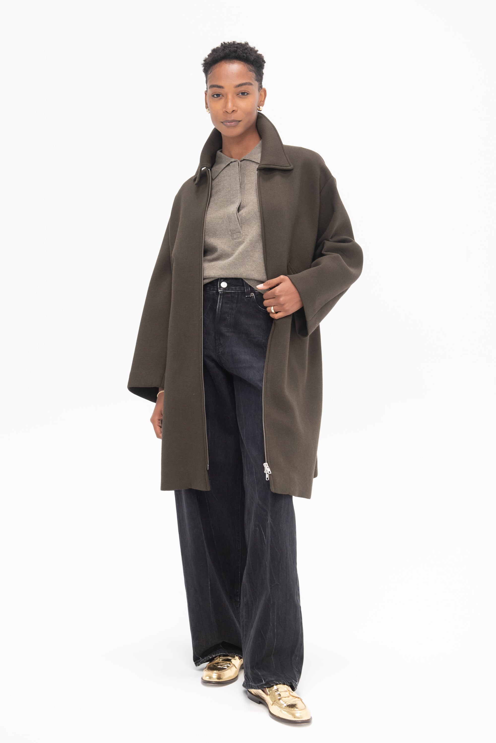 MIJEONG PARK - Cashmere Polo Sweater, Greige