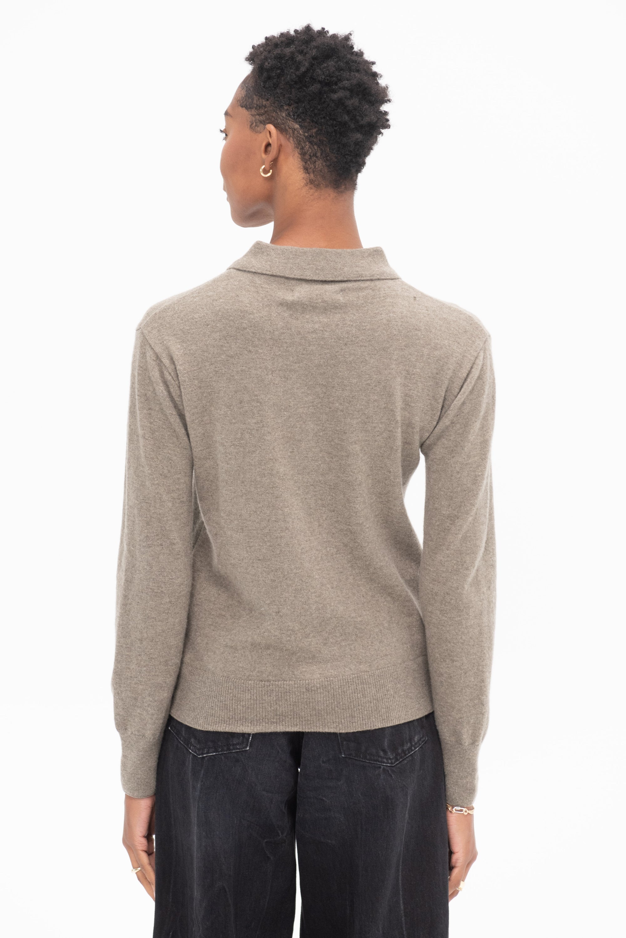 MIJEONG PARK - Cashmere Polo Sweater, Greige