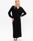 Cashmere Blend Knit Midi Skirt, Black