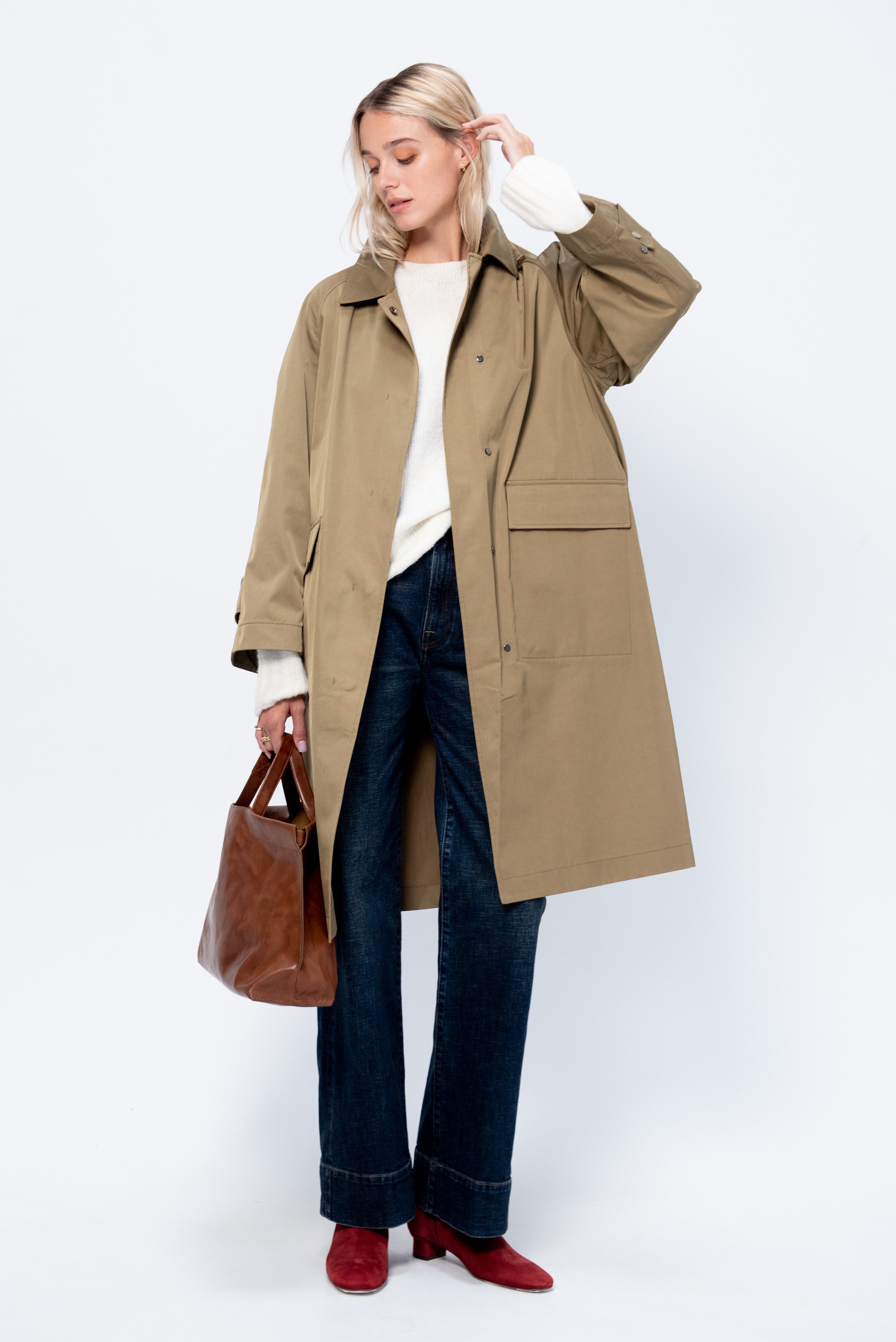 新品未使用タグ付き　JUHA ユハ　OVERSIZED TRENCH COAT EZRA Vegan Trench Coat | Matt & Nat USA